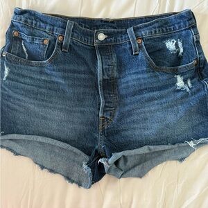 LEVI’s Classic Blue Distressed Women's Jean Shorts